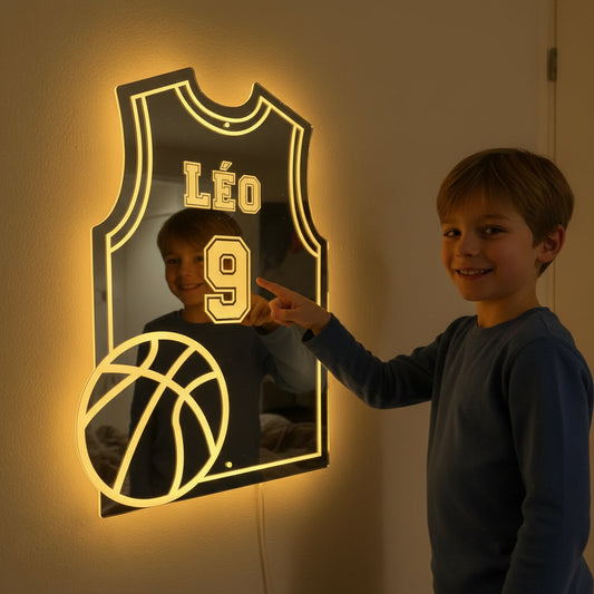 LumiBasket | Personalised LED Mirror Lamp Basketball