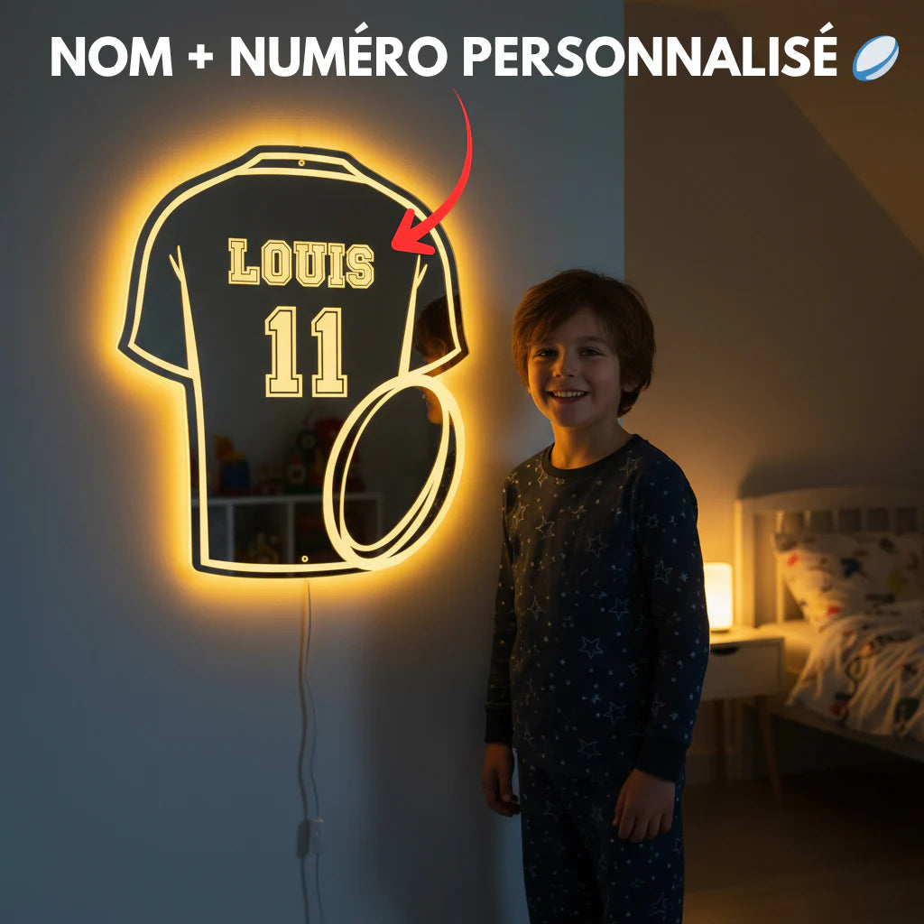 LumiRugby | Personalised LED Mirror Lamp Rugby